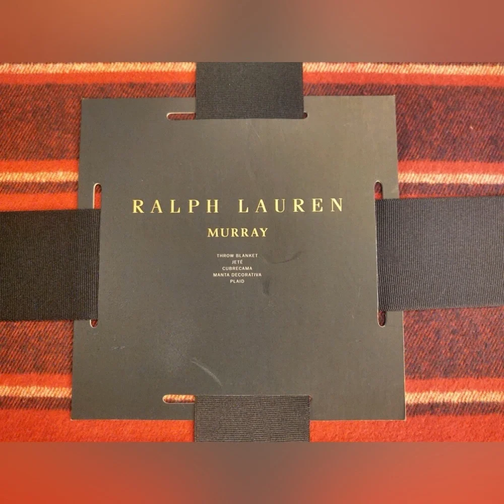 RALPH LAUREN 54”x 72” MURRAY Throw Blanket - Plaid 100% Cotton- Made in India